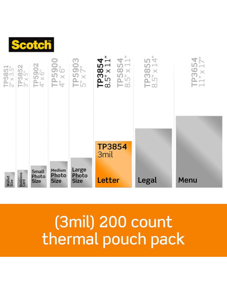 Bolsas de Laminado Térmico Scotch 200-Pack 22.6 x 29 cm