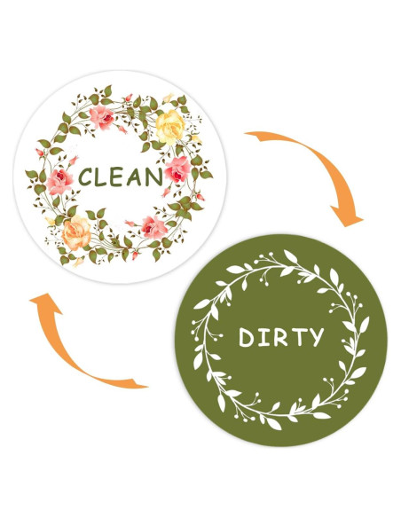 Imán de Lavavajillas Limpio Sucio KEYDUACU 11cm Flores