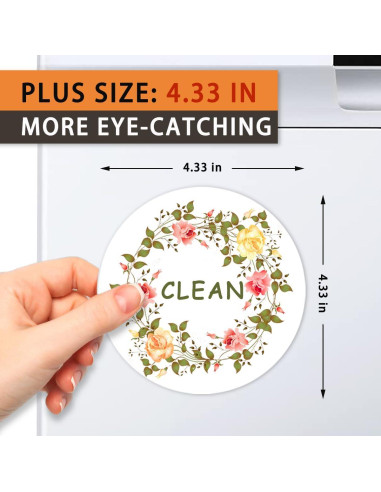 Imán de Lavavajillas Limpio Sucio KEYDUACU 11cm Flores