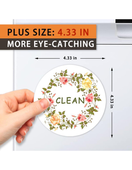 Imán de Lavavajillas Limpio Sucio KEYDUACU 11cm Flores