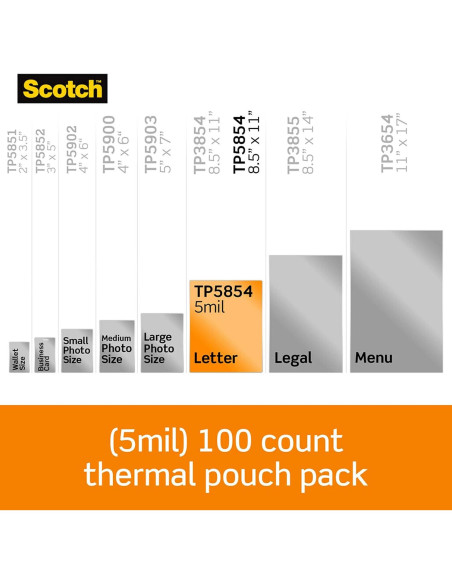 Bolsas de Laminado Térmico Scotch 200-Pack 22.6 x 29 cm