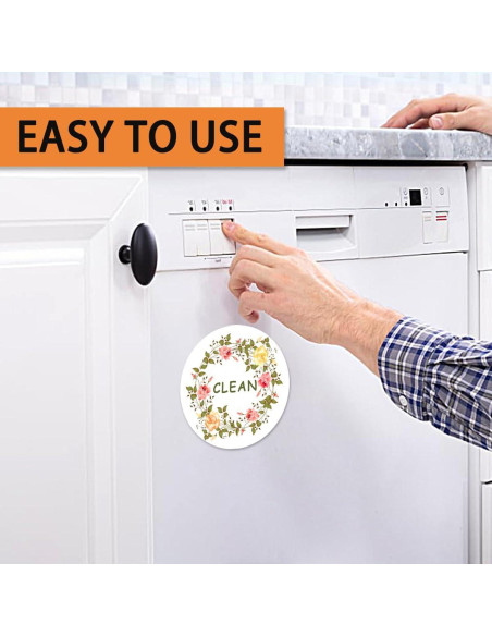 Imán de Lavavajillas Limpio Sucio KEYDUACU 11cm Flores