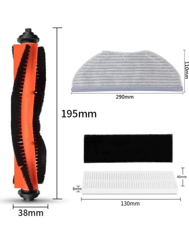 Filtro HEPA y Cepillo Lateral para Aspiradora Mi Robot 6PCS