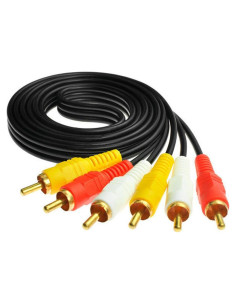 Cable de Audio Video Compuesto 3 RCA Sooiiyu 1.5m Baquelita Dorada