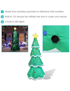 Árbol de Navidad Inflable 3.4m Sunnydaze con Luces LED 2