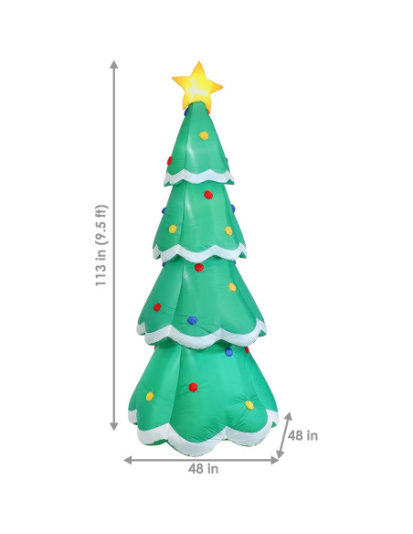 Árbol de Navidad Inflable 3.4m Sunnydaze con Luces LED