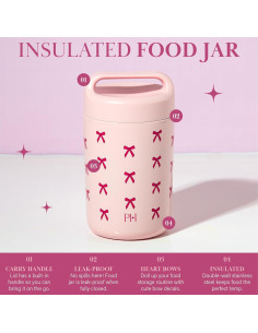 Tarro de Comida Aislado Paris Hilton 0.45L Rosa con Lazos 2