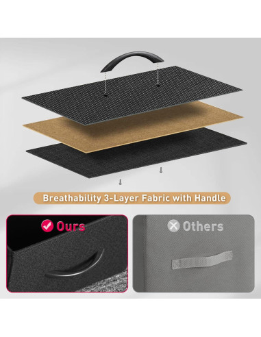 Cómoda Alta Mifuro 6 Cajones Negro Estructura Acero