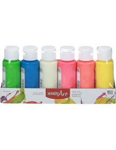 Juego de Pintura Acrílica que Brilla en la Oscuridad 6 Colores 59 ml 2