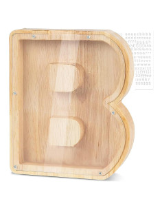 Hucha de Madera Personalizada Letra A-Z 18x18 cm Decorativa