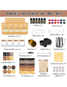 Kit de Fabricación de Velas SUPMIND 200g con Aromas y Colorantes 2
