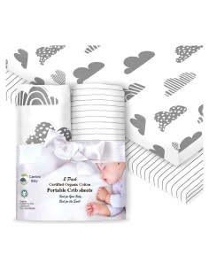 Sábanas Ajustadas 100% Algodón Orgánico Cambria Baby 2 Pk