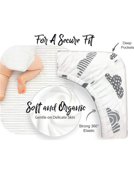 Sábanas Ajustadas 100% Algodón Orgánico Cambria Baby 2 Pk