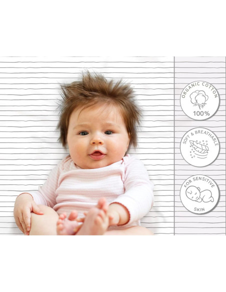 Sábanas Ajustadas 100% Algodón Orgánico Cambria Baby 2 Pk