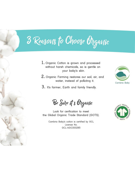 Sábanas Ajustadas 100% Algodón Orgánico Cambria Baby 2 Pk