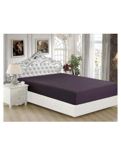 Sábana Ajustable Reina Berenjena Decoración Marina 152x203 cm