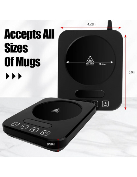 Calentador de Tazas de Café Hobychild HC-020-BK 9 Temperaturas