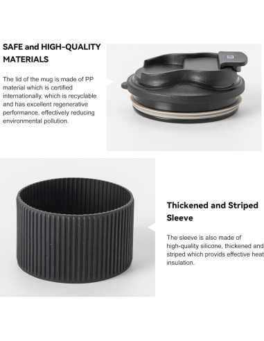 Taza de Café de Viaje TaoTaojarvie 0.47 L Cerámica Negra