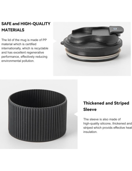 Taza de Café de Viaje TaoTaojarvie 0.47 L Cerámica Negra