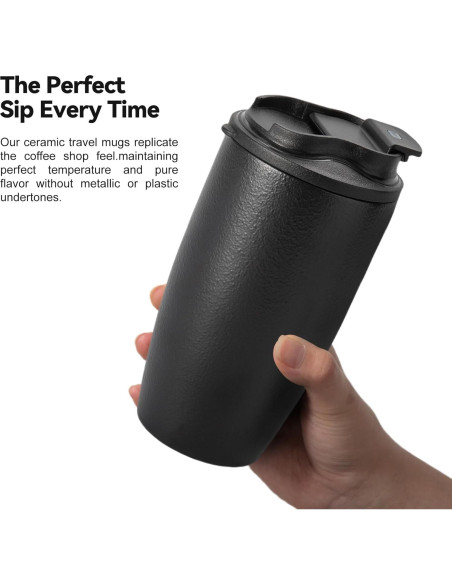Taza de Café de Viaje TaoTaojarvie 0.47 L Cerámica Negra