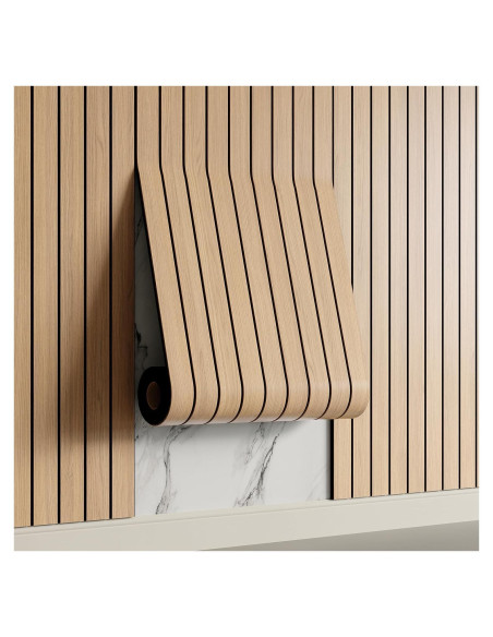 Panel de Pared Autoadhesivo PVC Yutianli 299.72x39.88cm Roble