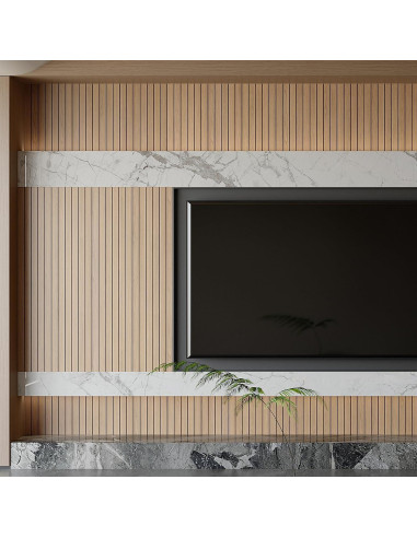 Panel de Pared Autoadhesivo PVC Yutianli 299.72x39.88cm Roble