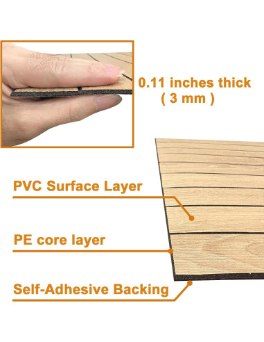 Panel de Pared Autoadhesivo PVC Yutianli 299.72x39.88cm Roble