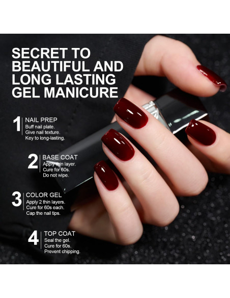 Esmalte de Uñas en Gel GAOY 16ml Vino Atractivo Curado UV