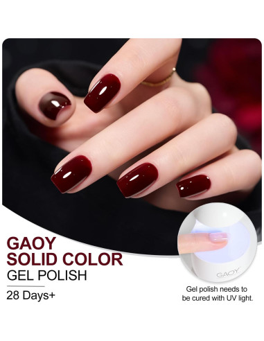 Esmalte de Uñas en Gel GAOY 16ml Vino Atractivo Curado UV
