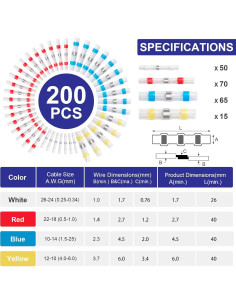 Kit de Conectores de Cable Termoretráctiles Husfunov 200PCS 2