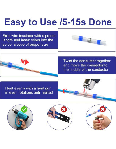 Kit de Conectores de Cable Termoretráctiles Husfunov 200PCS