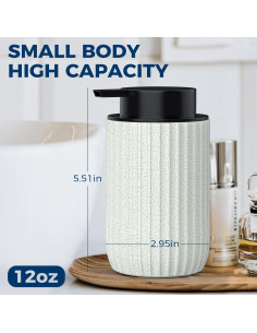 Dispensador de Jabón Espumoso Cerámico Beige 355 ml POSOSTO 2
