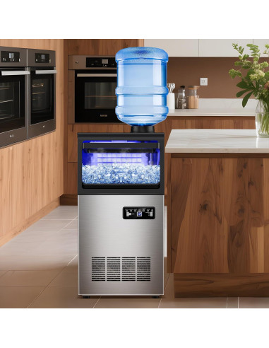 Máquina de Hielo Comercial Hothope 50Kg/24H Acero Inoxidable