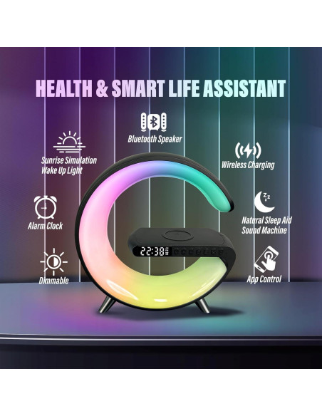 Lámpara de Mesa LED Inteligente Domigard 4 en 1 Cargador Inalámbrico