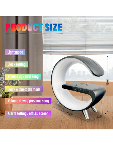 Lámpara de Mesa LED Inteligente Domigard 4 en 1 Cargador Inalámbrico