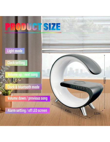 Lámpara de Mesa LED Inteligente Domigard 4 en 1 Cargador Inalámbrico