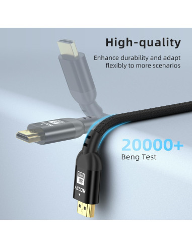 Cable HDMI 2.1 Diyanisly 1m 8K 60Hz Alta Velocidad