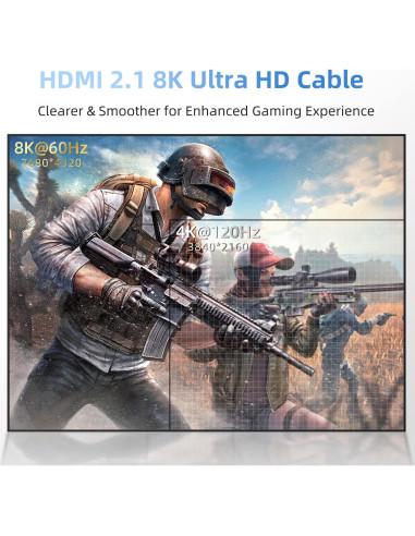 Cable HDMI 2.1 Diyanisly 1m 8K 60Hz Alta Velocidad
