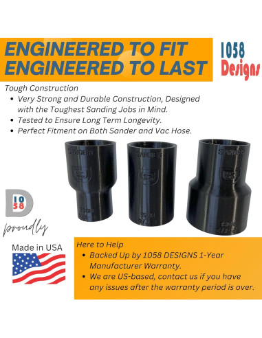 Adaptador de Vacío 1.25" 1058 Designs para Lijadoras DeWalt y Craftsman