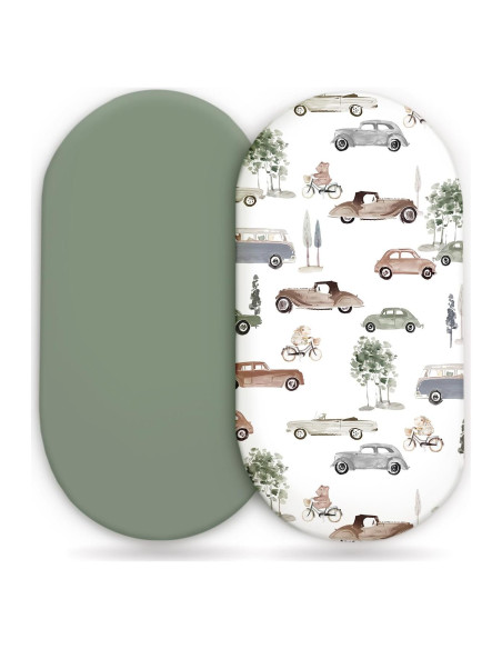 Juego de Sábanas Ajustadas GRSSDER para Cuna 2 Piezas Autos