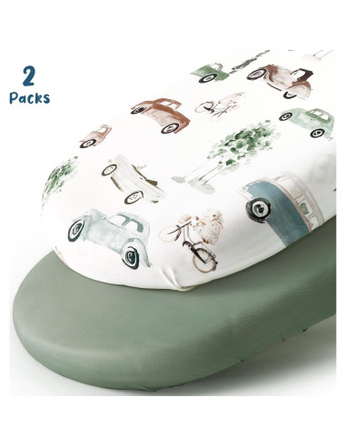 Juego de Sábanas Ajustadas GRSSDER para Cuna 2 Piezas Autos