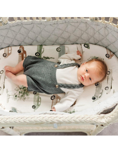 Juego de Sábanas Ajustadas GRSSDER para Cuna 2 Piezas Autos