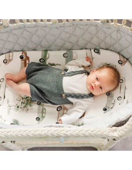 Juego de Sábanas Ajustadas GRSSDER para Cuna 2 Piezas Autos