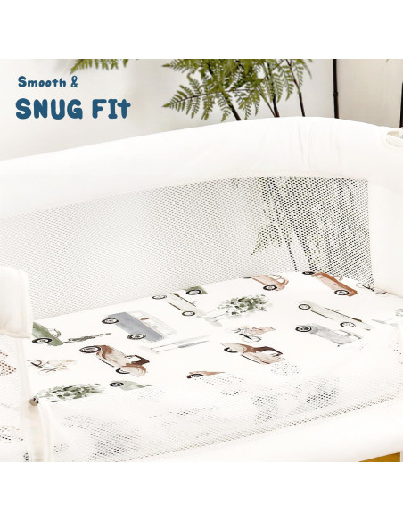 Juego de Sábanas Ajustadas GRSSDER para Cuna 2 Piezas Autos