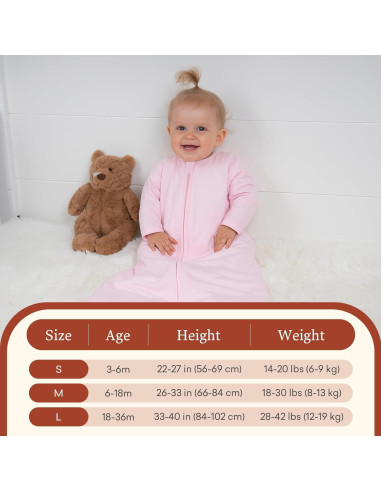 Saco de Sueño de Manga Larga Littogoose 1.0 TOG Bebés 3-6 Meses
