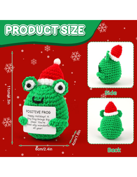 Mini Rana Navideña JULEASEL con Tarjeta Positiva 10 cm