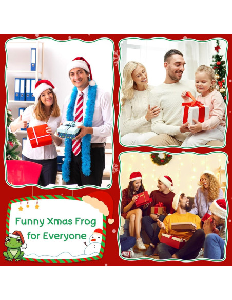 Mini Rana Navideña JULEASEL con Tarjeta Positiva 10 cm