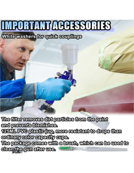 Pistola de Pintura HVLP BDZMC 0.8 mm 125 cc para Automóviles