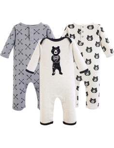 Monos de Algodón Unisex para Bebés Yoga Sprout - 3 Piezas 2
