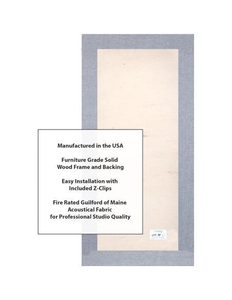 Panel Acústico Absorbente ATS 24x122 cm Humo Azul NRC 1.0